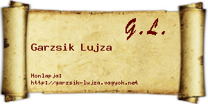 Garzsik Lujza névjegykártya
